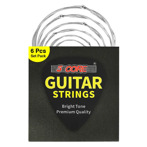 5 Core Jeu guitare acoustique 6 cordes jauge légère acier
