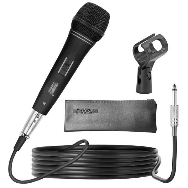 Microphone dynamique 5 CORE professionnel, accessoires