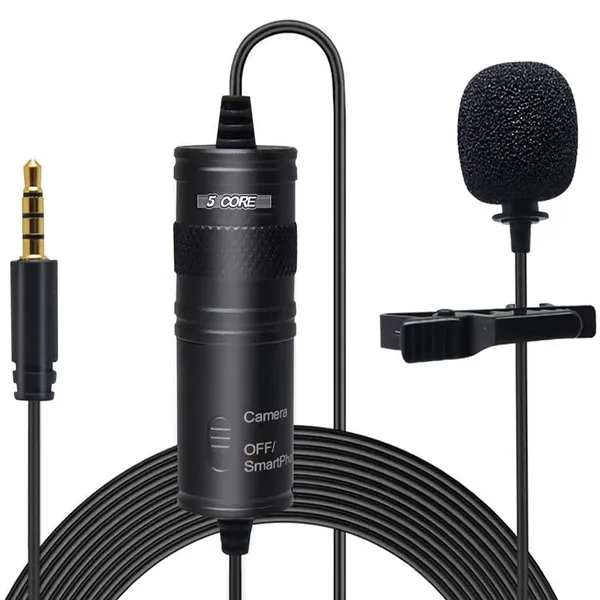 5 Core microphone cravate omnidirectionnel 3,5mm