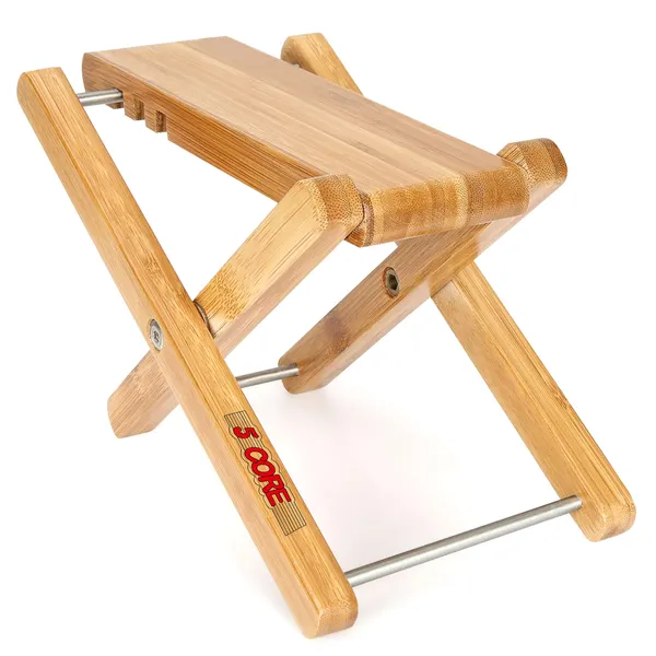 5 Core Repose-pied guitare 3 niveaux ajustable bois