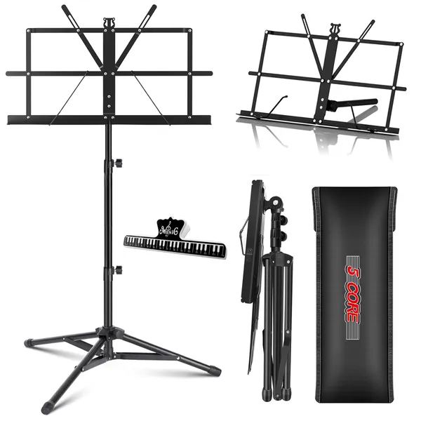 Pupitre musique 5 Core MUS-FLD-BLK métal ajustable