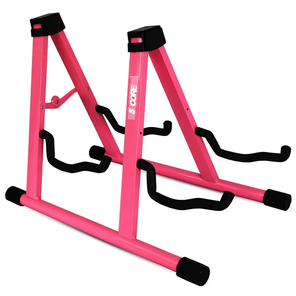 Support guitare double 5 CORE réglable lourd rose