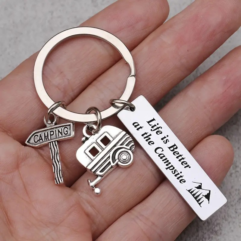 4pcs Porte-clés camping VR remorque accessoires cadeaux