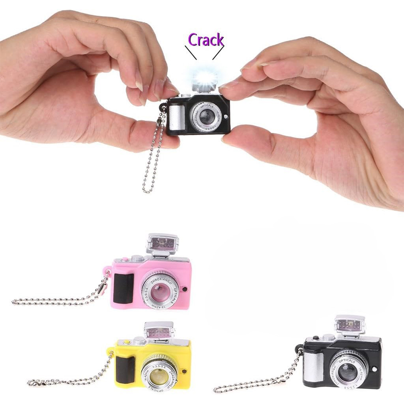 3 mini caméras LED avec porte-clés pour poupées
