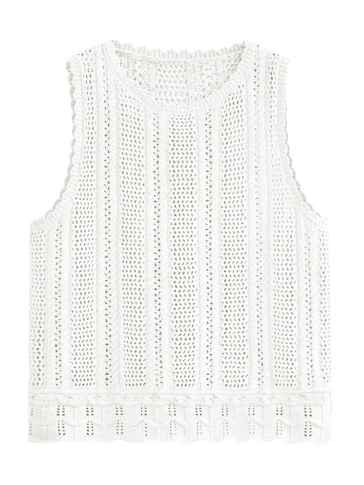 Fisoew top crochet sans manches printemps/été femme
