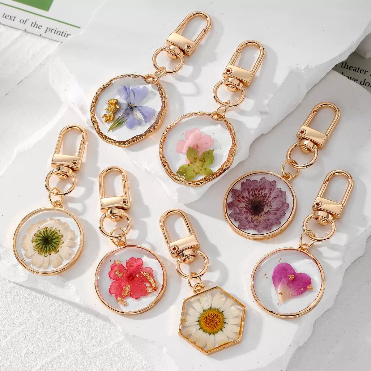 Porte-clés acrylique écologique avec gland et anneau