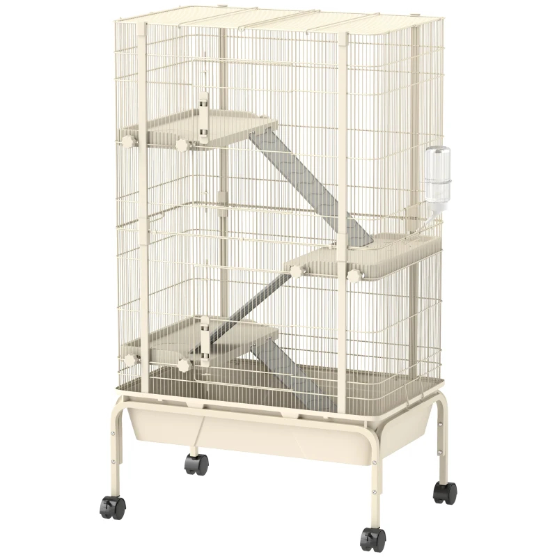 Cage petit animal 47po 4 niveaux, roulettes, bige