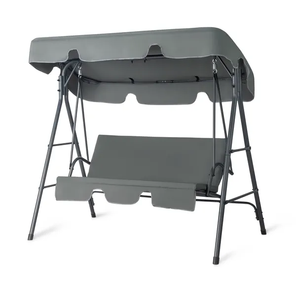 Balançoire Jardin 68x43x60po Gris Foncé Coussins 250kg