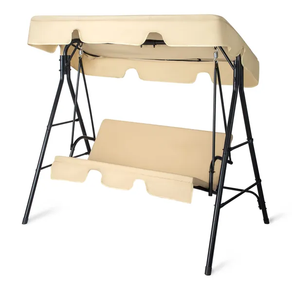 Balançoire Jardin 68x43x60po Beige Coussins 250kg