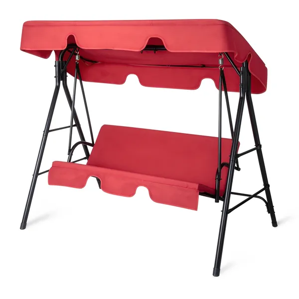 Balançoire Jardin 68x43x60po Rouge Coussins 250kg
