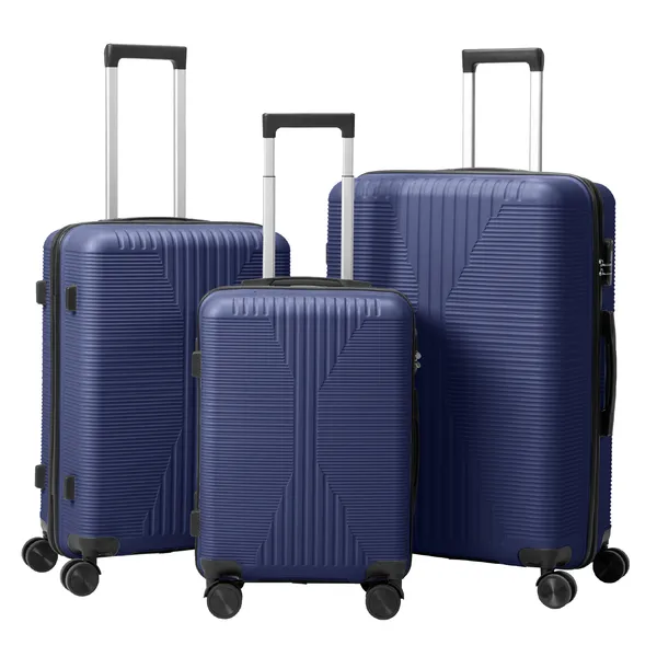 Valise PP non-TSA, 20/24/28po, bleu marine