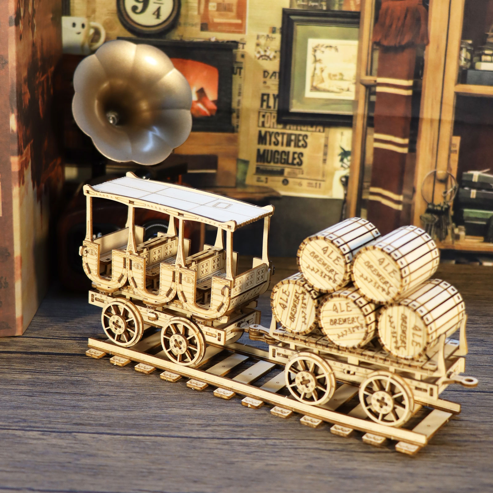 Puzzle 3D bois camion vin modèle cadeau Noël anniversaire