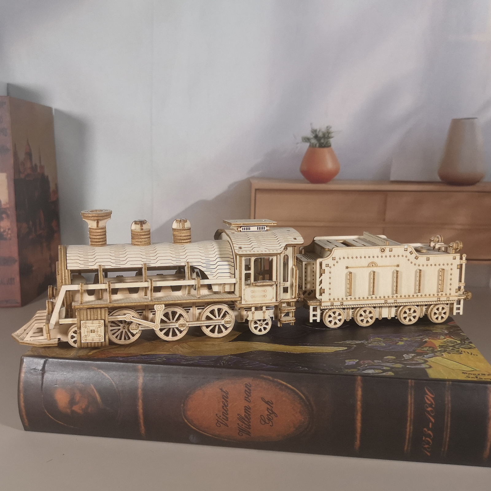 Puzzle 3D en bois Train mécanique, cadeau unique pour Noël