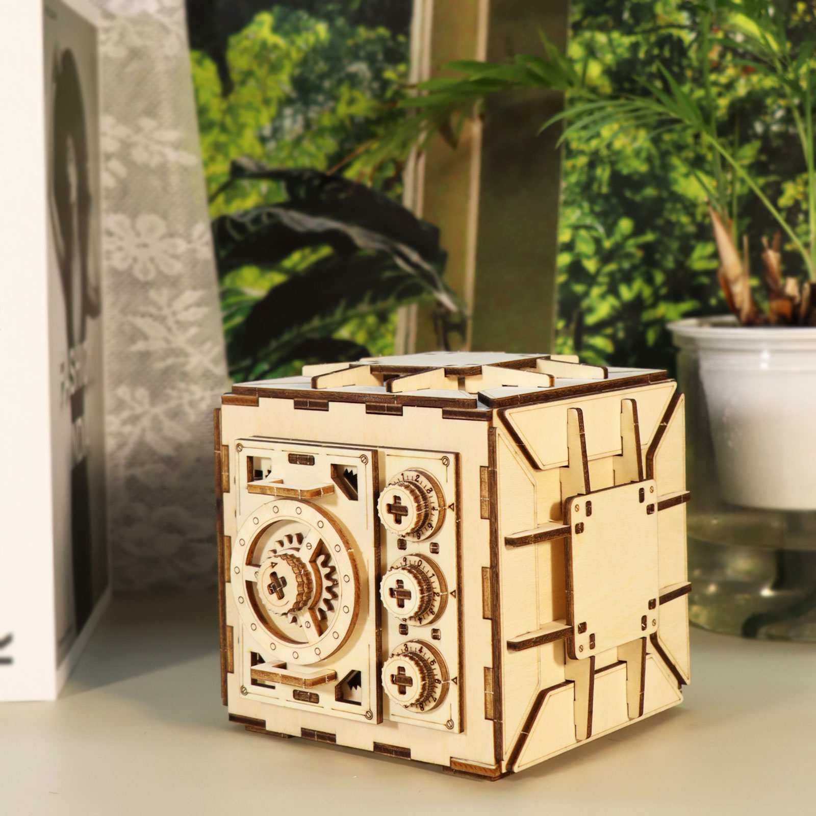 Puzzle 3D bois coffre-fort mécanique modèle kit adulte