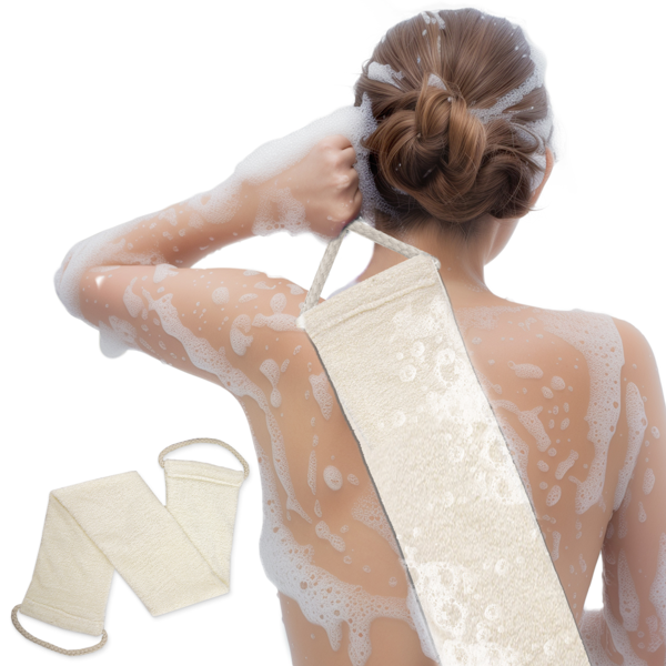 Luffa exfoliante bambou beige nettoyage en profondeur