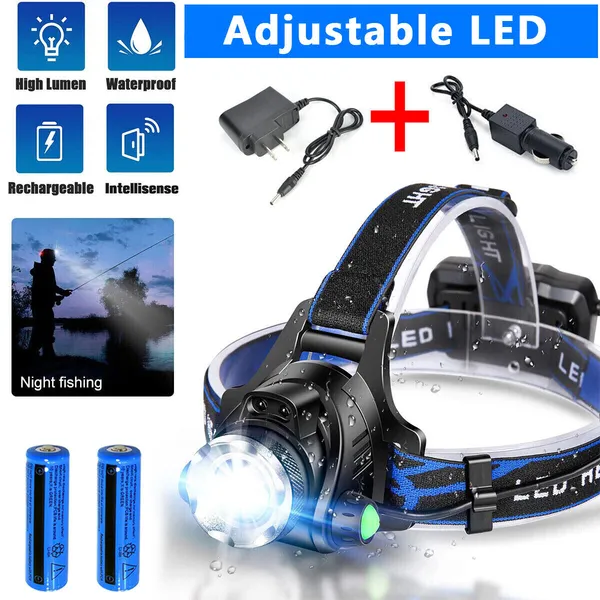 Lampe frontale LED rechargeable camping travail