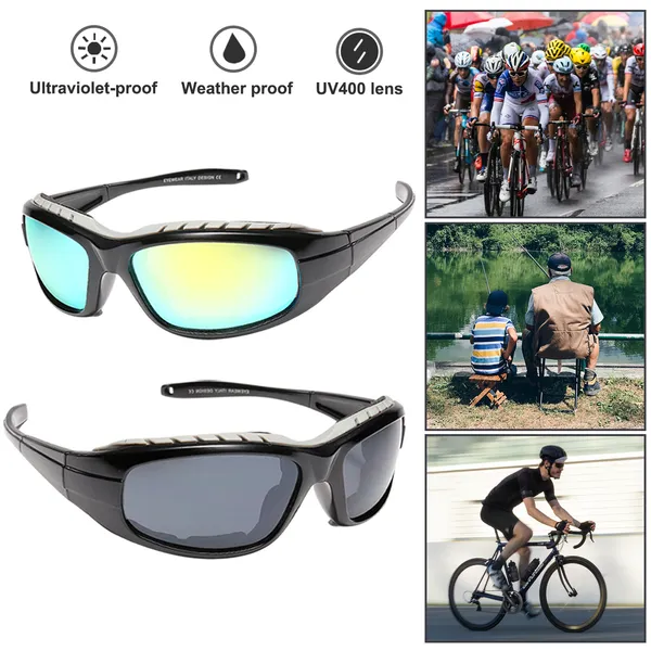 2 paires lunettes moto écran vent, mousse rembourée anti-rayures