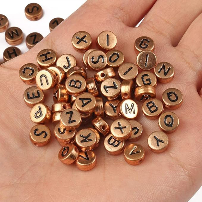 800 perles alphabet argent doré bronze bijoux