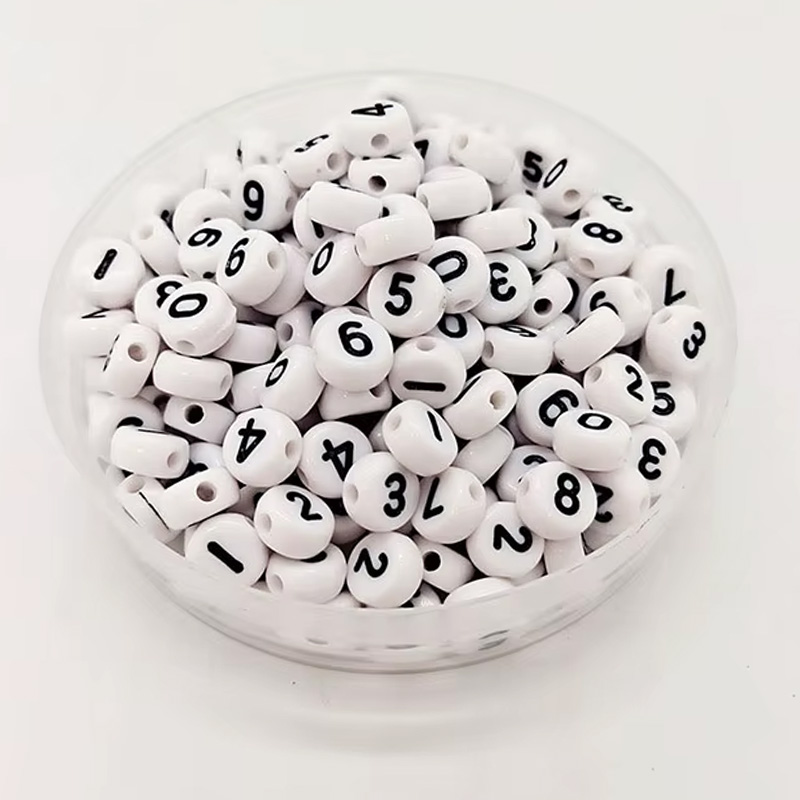 800 perles alphabet rondes blanches lettres stylisées