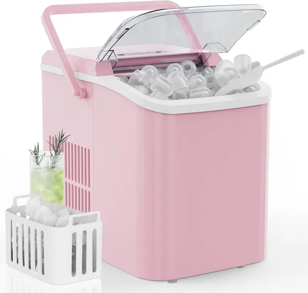 Machine à glaçons comptoir 26lb/24h, cubes prêts en 6 min