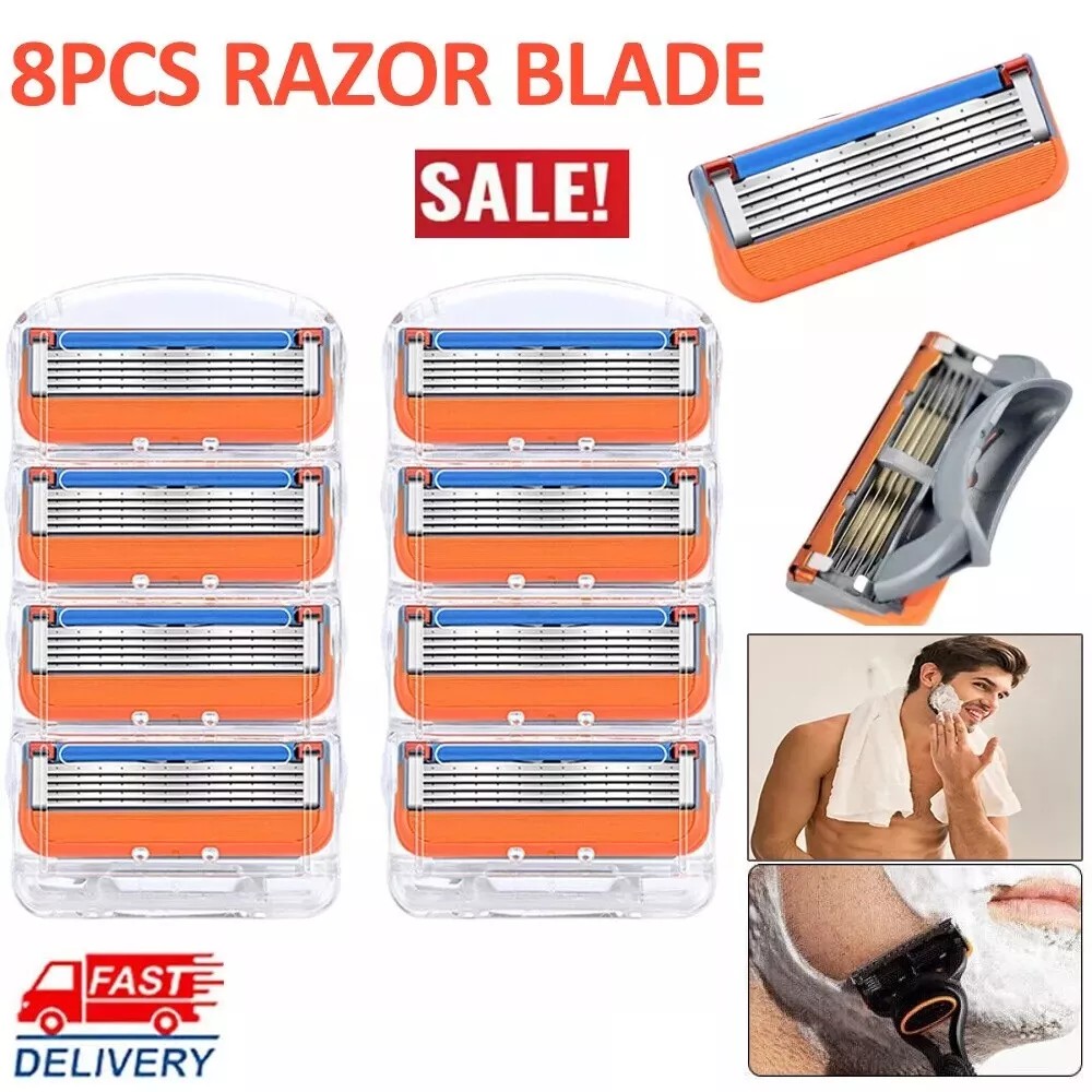 8 pcs support lame rasoir acier inoxydable Gillette