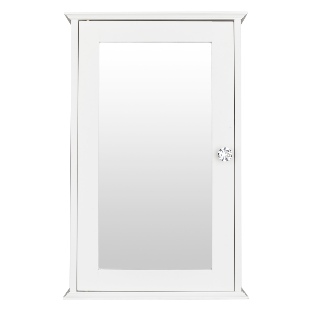 Armoire pharmacie murale 1 porte miroir blanc