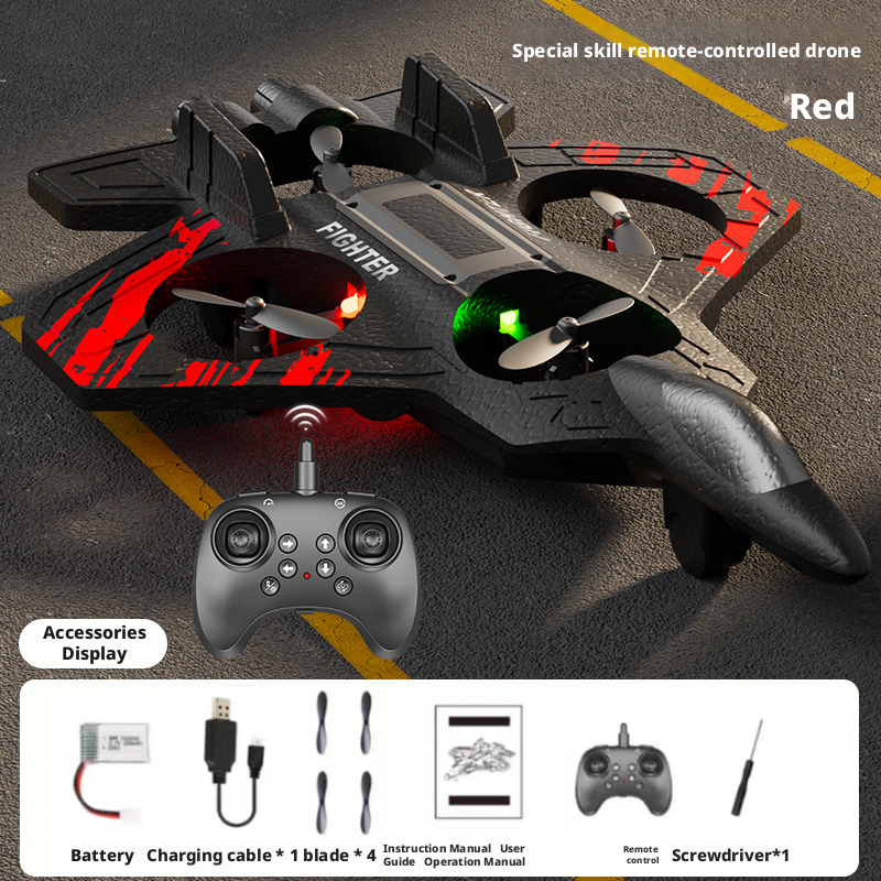 Avion mousse rouge batterie double