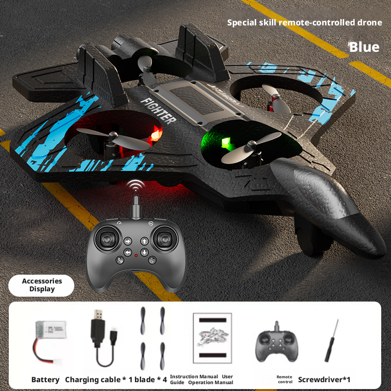 Avion mousse bleu batterie double
