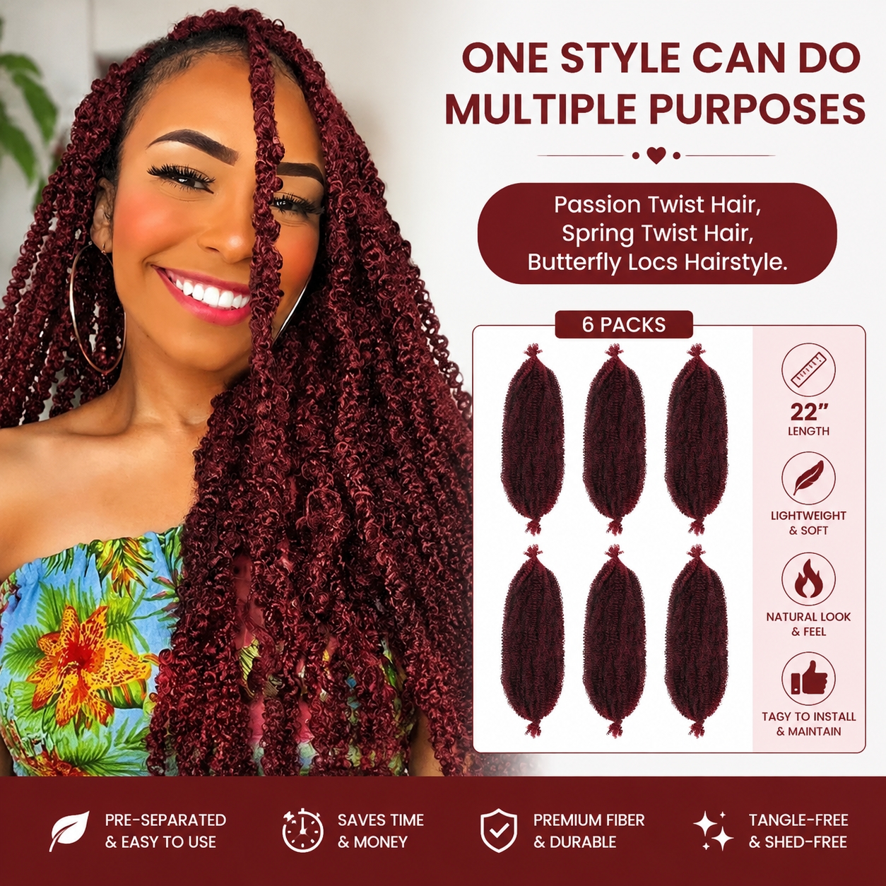 Cheveux Twist Afro 22 Po Ressort Doux Tresses Crochet