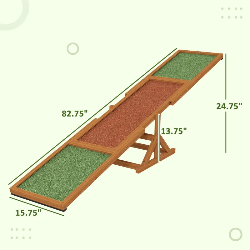 Bascule agilité chien bois orange résistant intempéries
