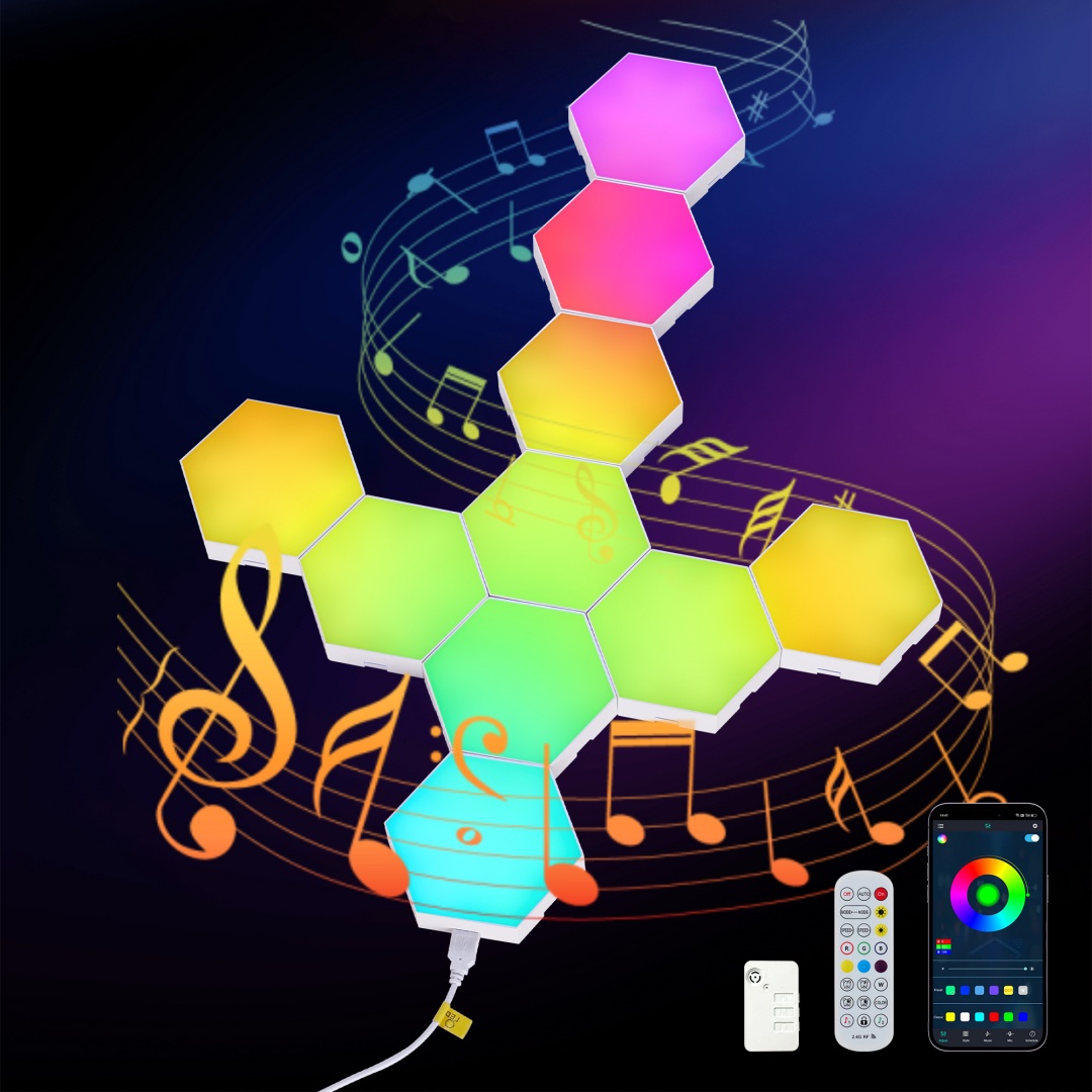 Panneaux LED hexagones 10 pack RGB gaming