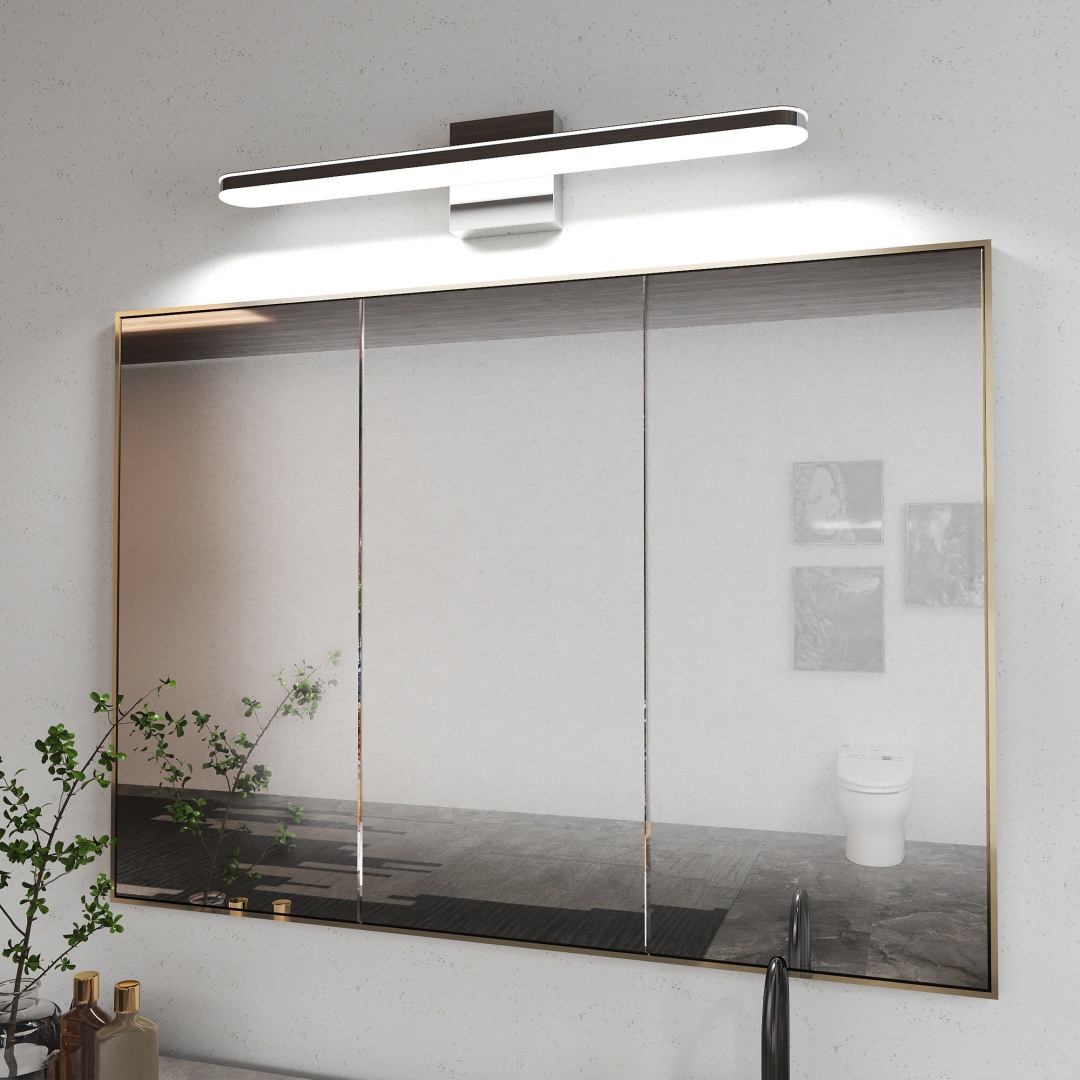 Luminaires salle bain LED dimmables 24'' 12W, chromé, 6000K