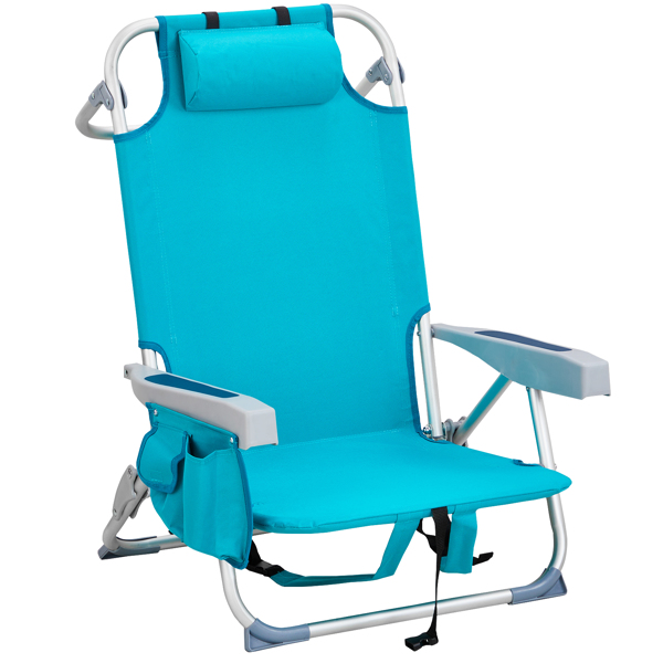 Chaise plage 63x65x82cm tissu oxford vert menthe