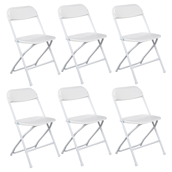 6x Chaise jardin plastique pliable blanche injection