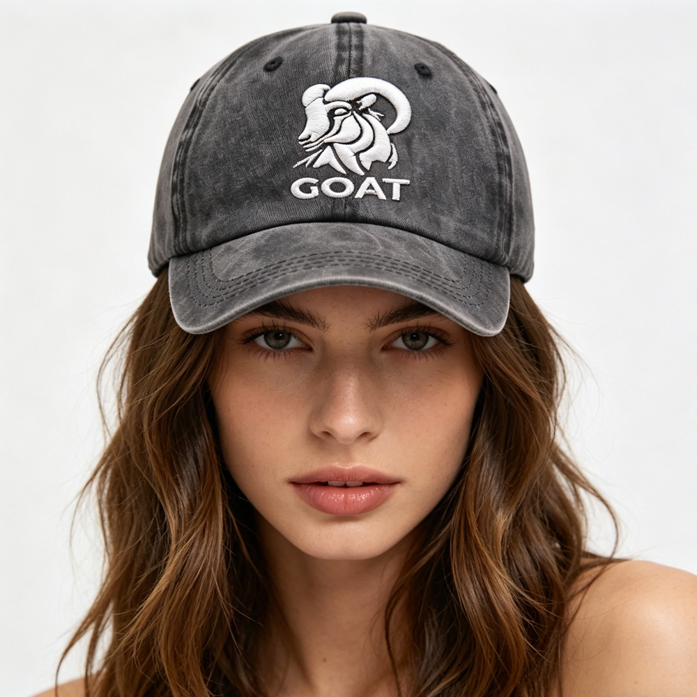 2x casquette baseball chèvre brodée coton vintage femme/homme
