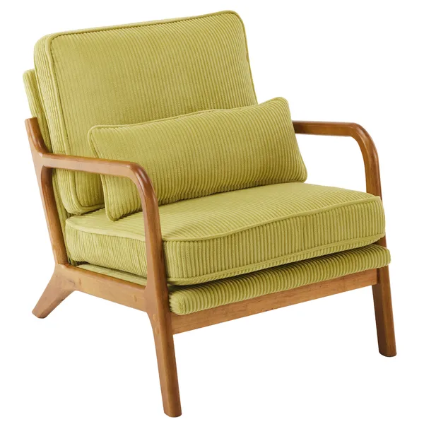 Fauteuil accent bras bas, velours olive, 330LBS