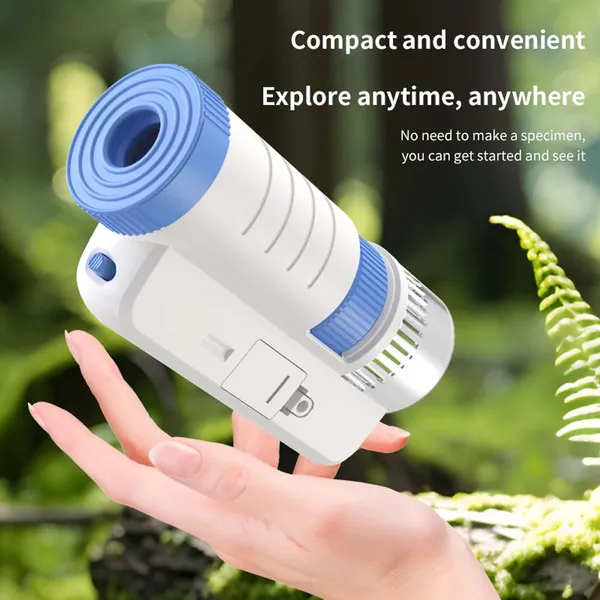 Microscope optique enfants portable LED bleu, jouet éducation science