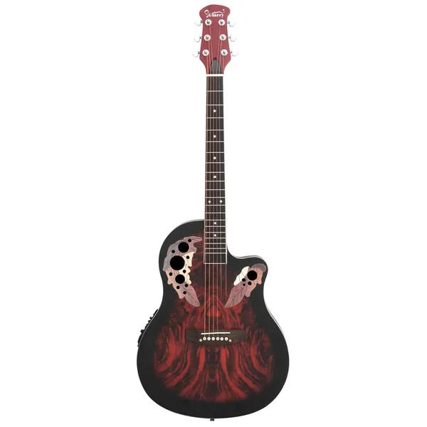 Guitare acoustique-électrique 41po rouge coucher soleil