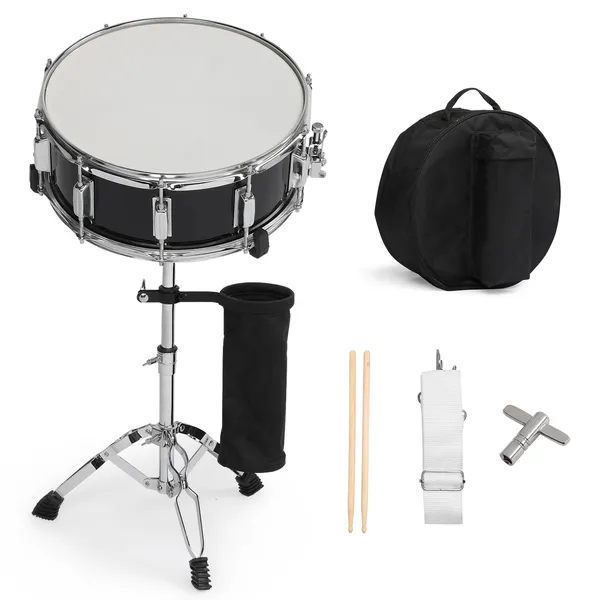 Caisse Claire 14x5.5po Ensemble Complet Débutant Noir