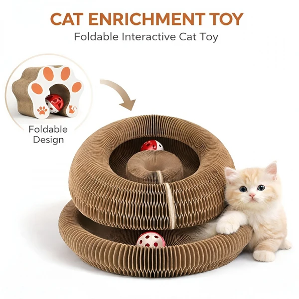 Jouet chat Kitty Curls accordéon grattoir 2pcs