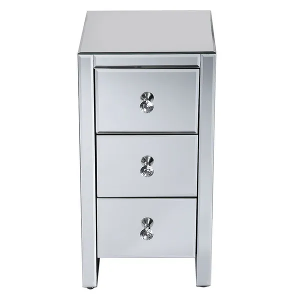 Table de chevet miroir 3 tiroirs Taille S