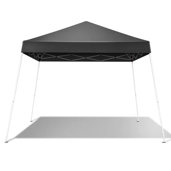 Tente auvent 8x8ft, portable pliable, gris foncé