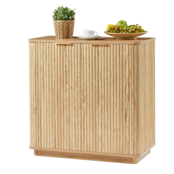 Buffet latéral 31.5po design vague chêne