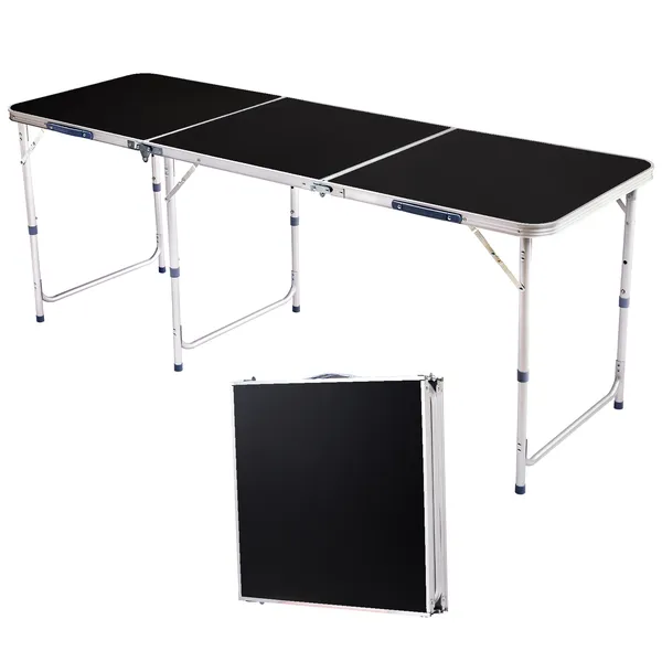 Table pliante aluminium 6pi noir