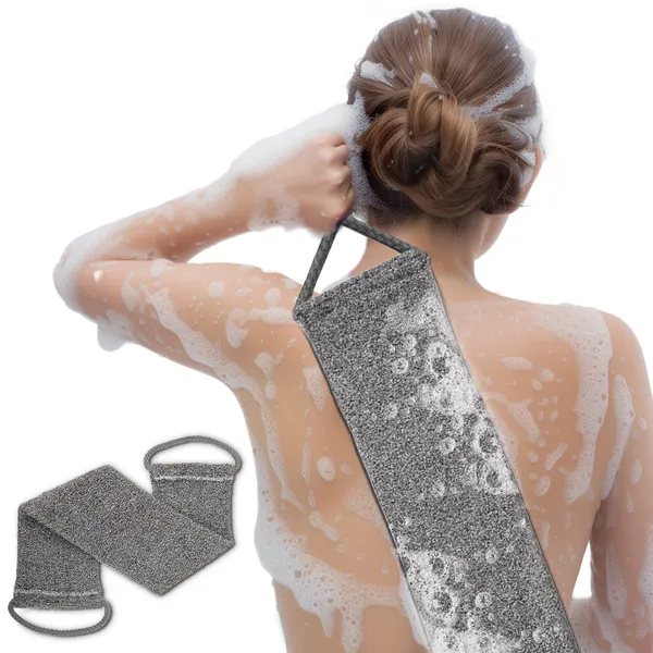 Exfoliant fibre bambou gris nettoyage en profondeur