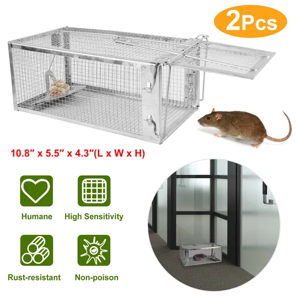 2 pièges à souris sensibles avec verrou automatique - Acier galvanisé
