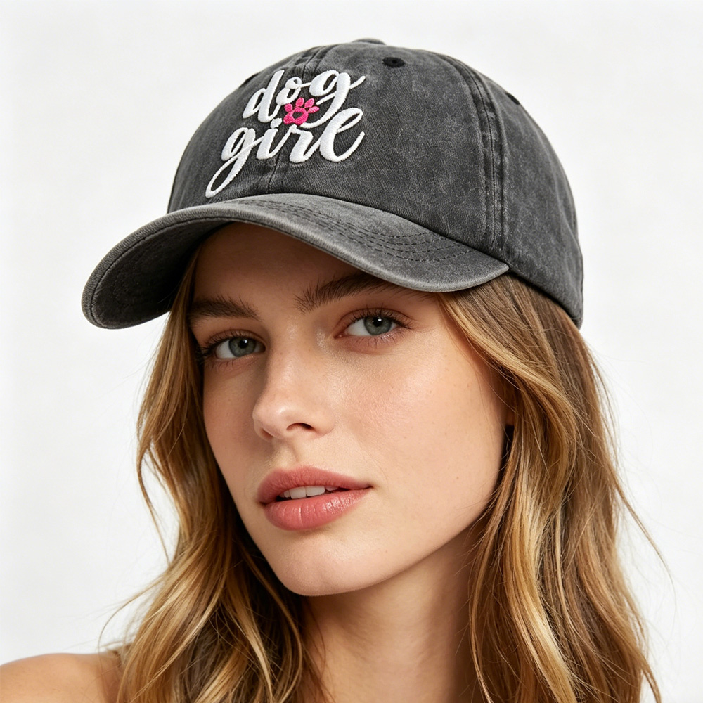 Casquette baseball brodée amoureux chiens coton