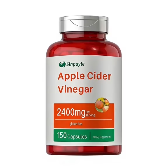 Vinaigre de cidre 2400mg, 150 capsules, digestion et poids