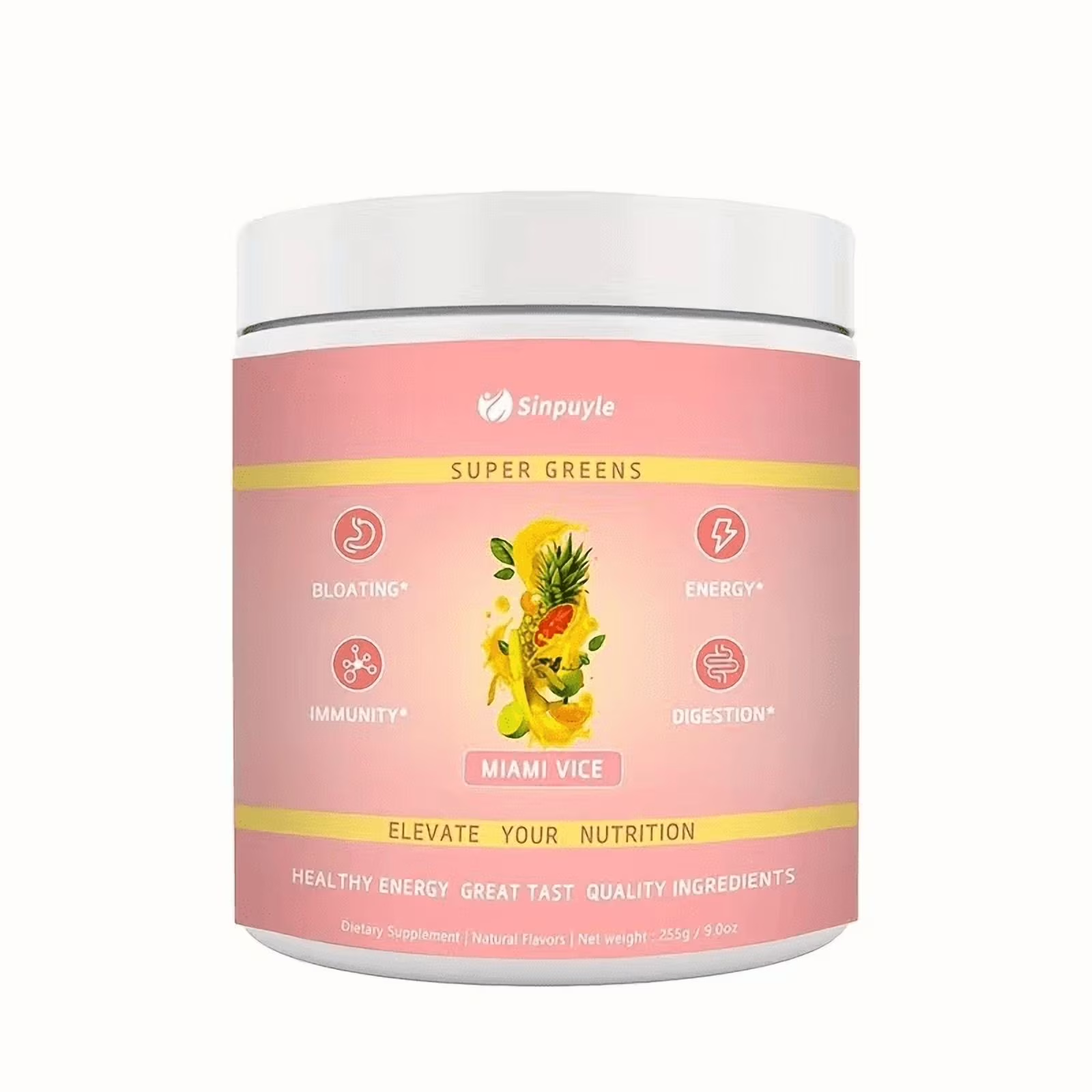 Poudre Super Greens Miami Vice 255g énergie digestion