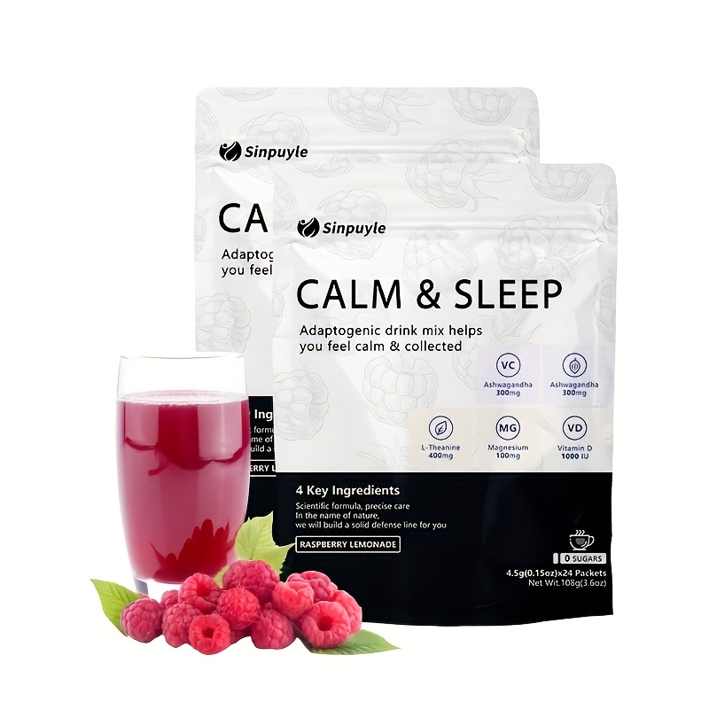 Mélange adaptogène pour sommeil, citron-framboise sans sucre